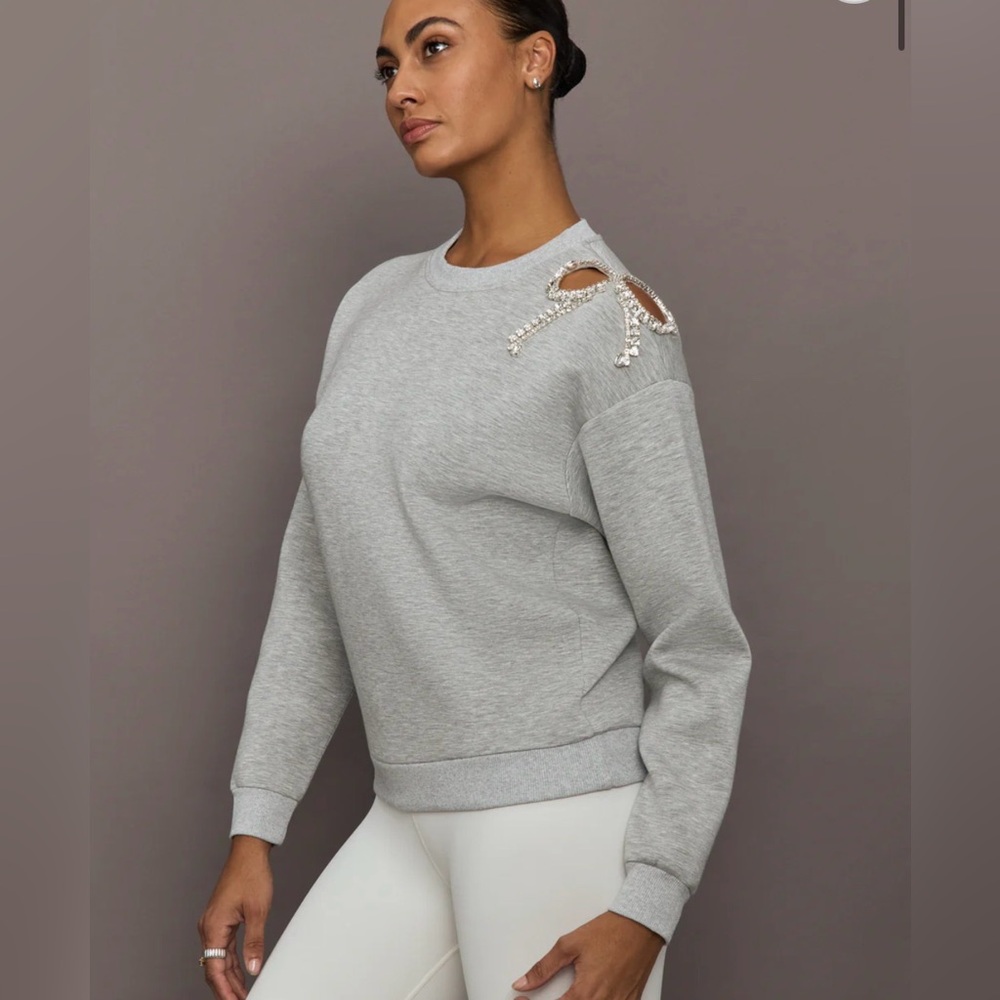 NWT Bow Embellished Sweatshirt in Scuba